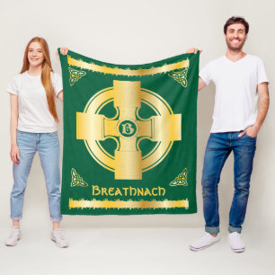 Celtic Kor och Knot Brev B Monogram och Namn Fleecefilt