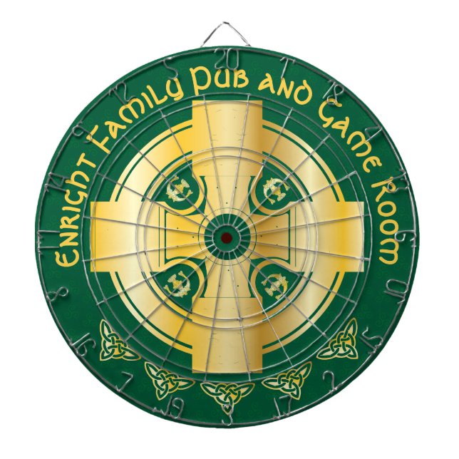 Celtic Kor och Knot Brev E Monogram och Namn Darttavla (Framsidan)