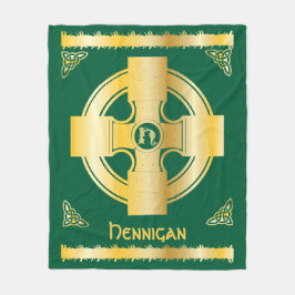 Celtic Kor och Knot Brev H Monogram och Namn Fleecefilt