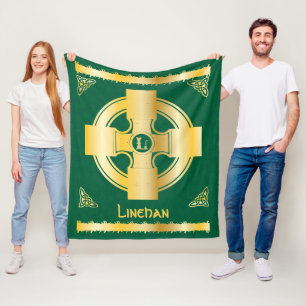 Celtic Kor och Knot Brev L Monogram och Namn Fleecefilt