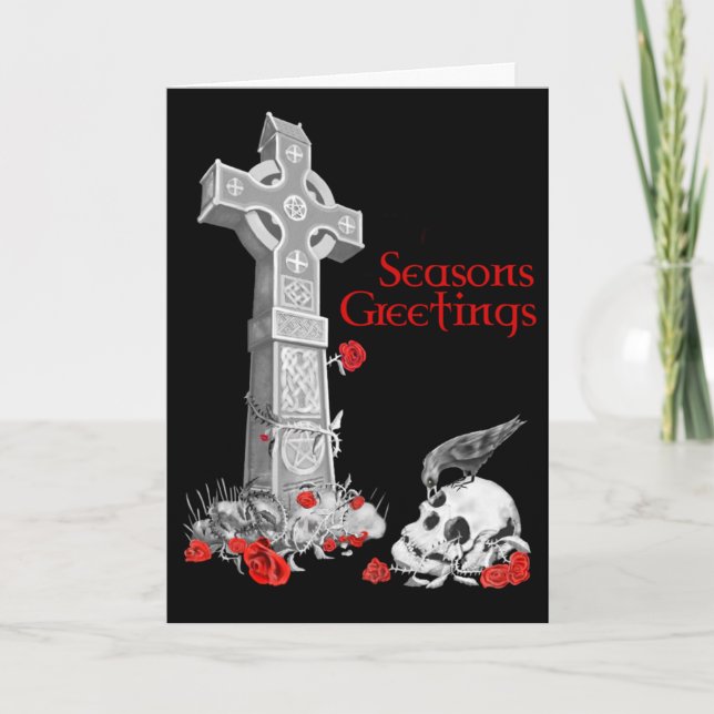 Celtic Kor och Raven-julkort Helgkort (Framsida)