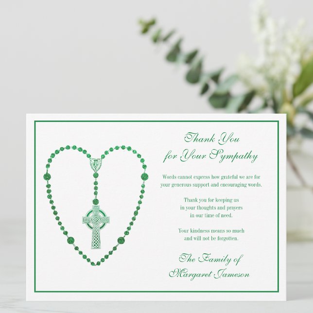 Celtic Kor Rosary Funeral Sympathy Tack Kort (Skapare uppladdad)