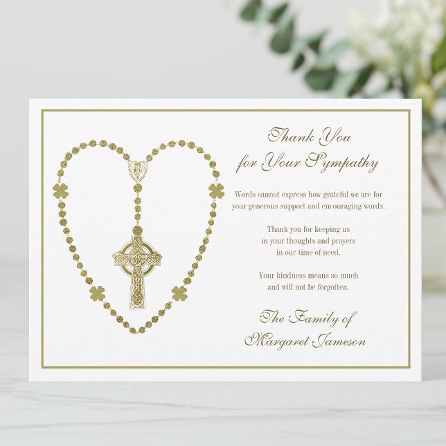 Celtic Kor Rosary Funeral Sympathy Tack Kort (Skapare uppladdad)