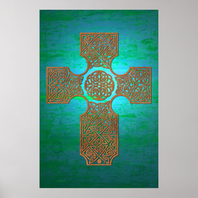 Celtic Kor: Rust på Teal Poster (Framsidan)