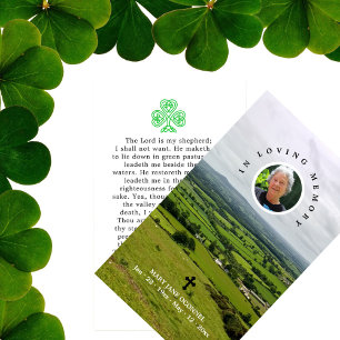 Celtic Kor Shamrock Irish Funeral Prayer Visitkort