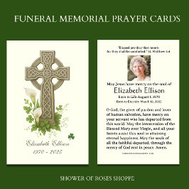 Celtic Kor Shamrocks Funeral Memorial Prayer Visitkort