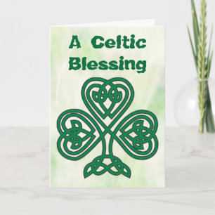 Celtic kort för shamrockvälsignelsehälsning