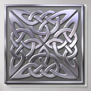 Celtic kvadrera-silver för fnurra 4 poster