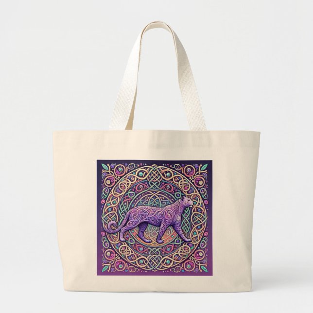 Celtic Lavender Leopard Jumbo Tygkasse (Framsidan)