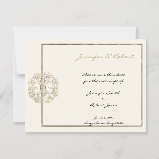 Celtic Livets träd Guld Spara datum Datumet (Framsida)