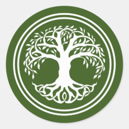 Celtic Livets träd knot Runt Klistermärke