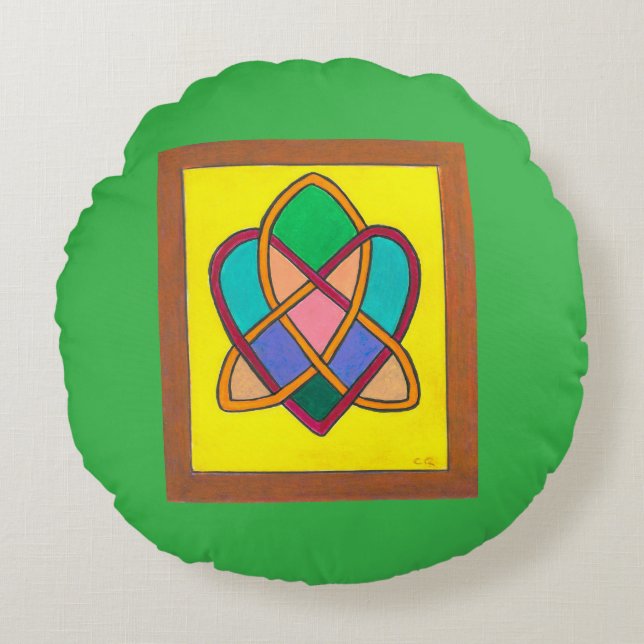 Celtic Love Knot round cushion Rund Kudde (Framsidan)