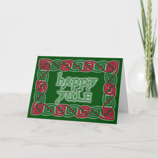 Celtic Lycklig Yule Greeting Card Helgkort (Framsida)
