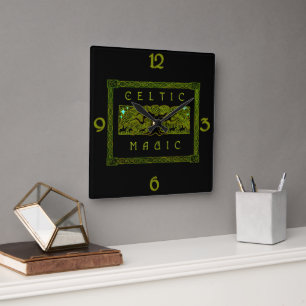 Celtic Magic - Underbara Träd Fyrkantig Klocka