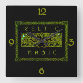 Celtic Magic - Underbara Träd Fyrkantig Klocka