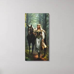 Celtic Maiden and Horse Canvastryck