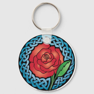 Celtic målat glass steg nyckelring