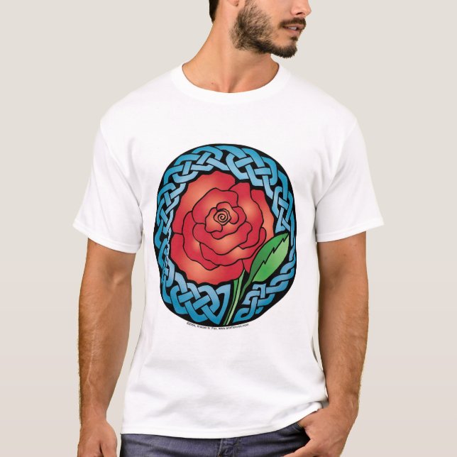 Celtic målat glass steg t shirt (Framsida)