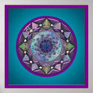 Celtic Mandala Framed in Coola Hues Poster