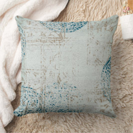 Celtic Mandala White Blue Mönster Kudde