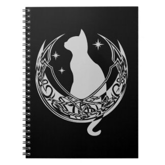 Celtic Måne | Night Cat Stars Anteckningsbok