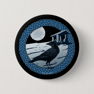 Celtic Måne, Raven och Dolman Stift och Buttons Knapp