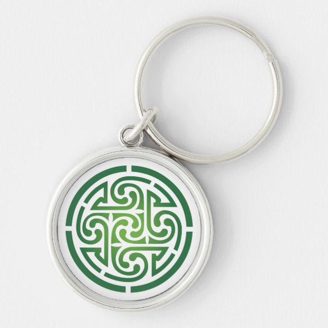 Celtic Medallion Keychain Rund Silverfärgad Nyckelring (Framsidan)