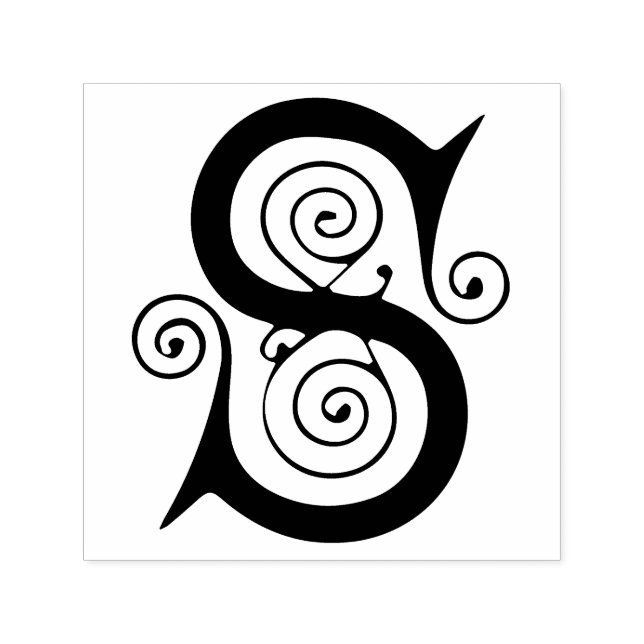 Celtic Medieval Brev S Monogram Självfärgande Stämpel (Design)