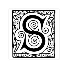 Celtic Medieval Magic Brev S Flourish Monogram Självfärgande Stämpel