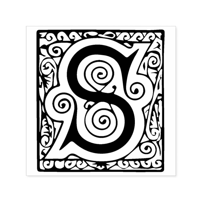 Celtic Medieval Magic Brev S Flourish Monogram Självfärgande Stämpel (Design)