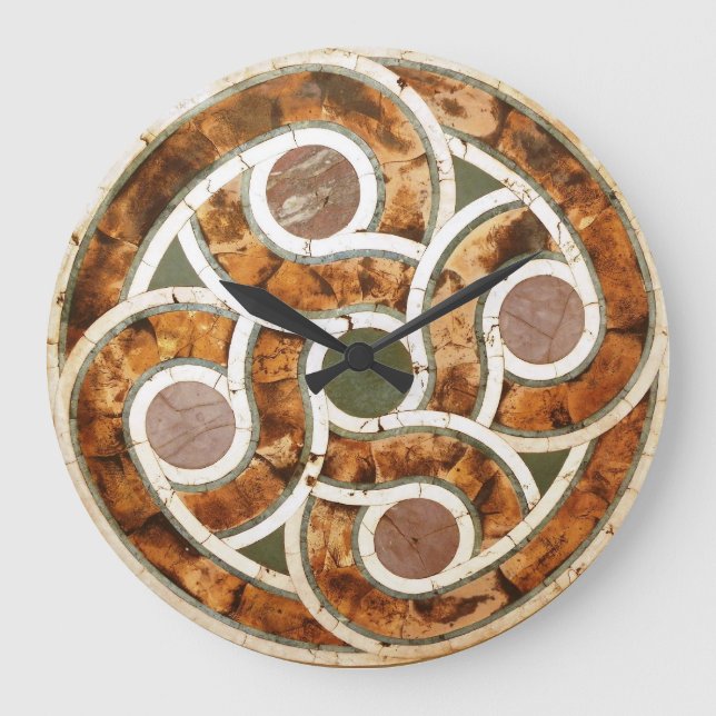 Celtic Mosaic on Acrylic Clock Stor Klocka (Framsida)