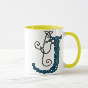 Celtic mugg för brev J (höger)