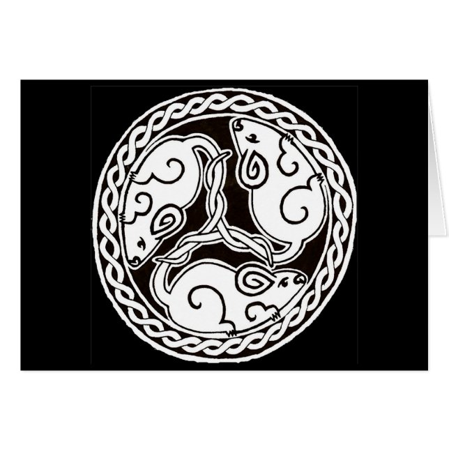 Celtic muskort 2 hälsningskort (Framsidan Horizontal)