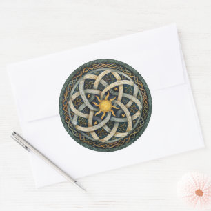 Celtic Mythology och Sol Symbols Litha Runt Klistermärke