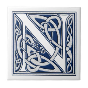 Celtic N Monogram Kakelplatta