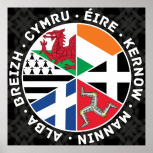 Celtic nationflaggor poster