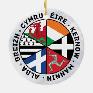 Celtic nationflaggordekoration julgransprydnad keramik