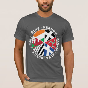 Celtic Nations Flaggor Manar Shirt, Wales, Celt T-shirt