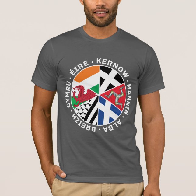 Celtic Nations Flaggor Manar Shirt, Wales, Celt Tröja (Framsida)