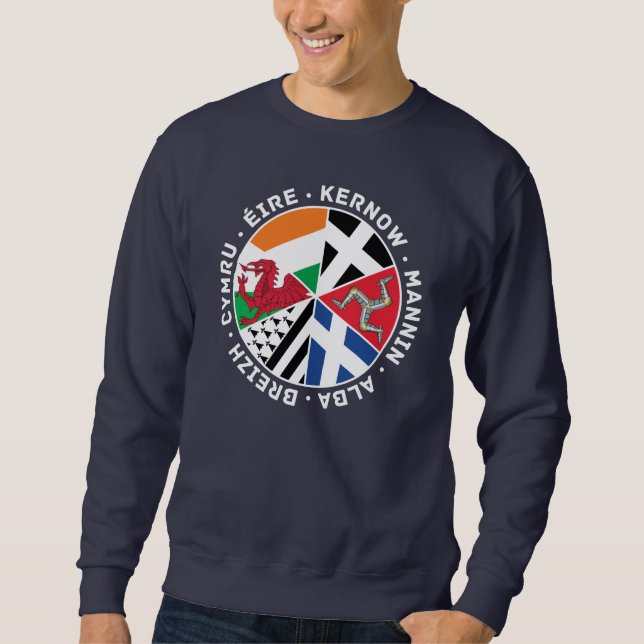 Celtic Nations Flaggor Sweatshirt, Isle of Mann Sweatshirt (Framsida)