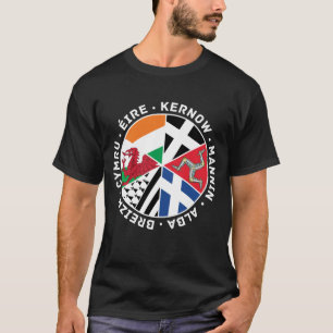 Celtic Nations Land Flaggor Manar serve Shirt Tee Shirt