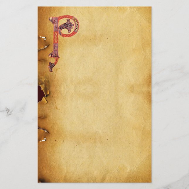 CELTIC P MONOGRAM PARCHMENT BREVPAPPER (Framsida)