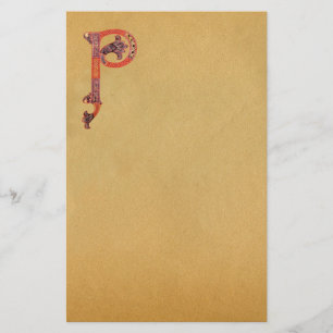 CELTIC P MONOGRAM PARCHMENT ,filt Brevpapper