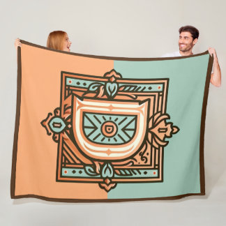 Celtic Pastel Brev ’D’ Large Fleece Blanket