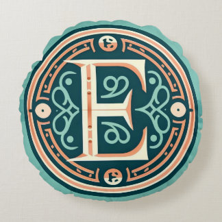Celtic Pastel Brev ’E’ Round Dekorativ kudde