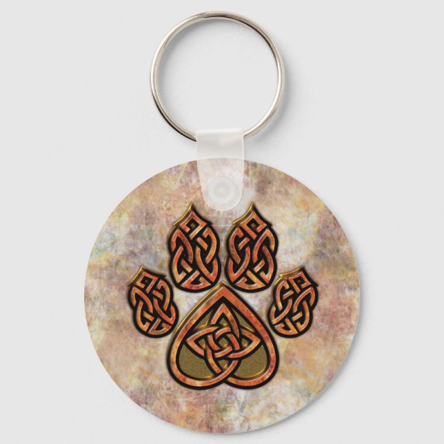 Celtic Pawprint Keychain Nyckelring (Framsida)