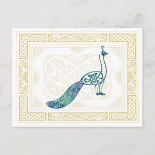 Celtic Peacock Vykort