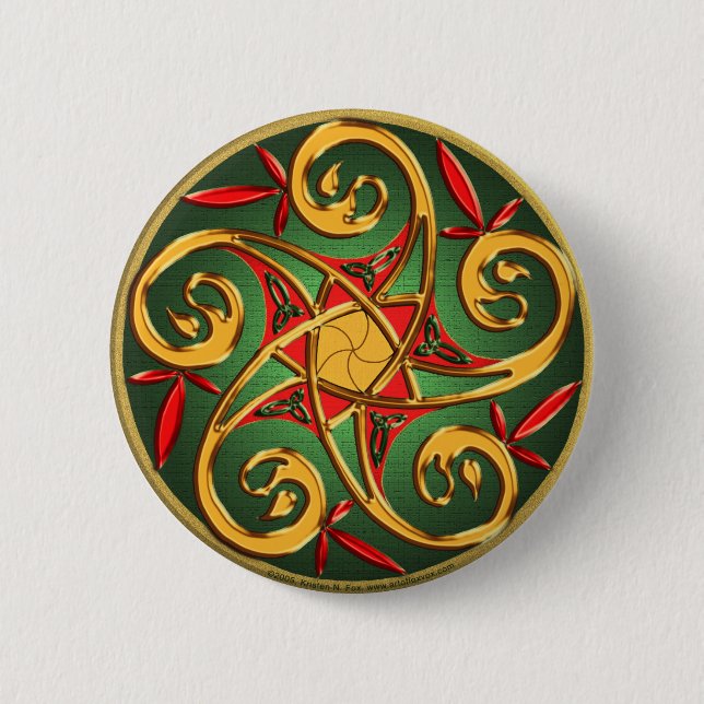 Celtic Pentaclespiral Knapp (Framsida)
