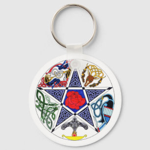 Celtic Pentagram Nyckelring