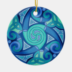 Celtic planetprydnad julgransprydnad keramik
